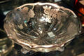 Baroque bon bon bowl with silver overlay at Fostoria Glass Museum. Moundsville, WV.