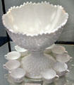 Rosby punch bowl in milk glass at Fostoria Glass Museum. Moundsville, WV.