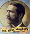 Detail of Nate Salisbury from Buffalo Bill's Wild West, Congress of Rough Riders Cowboy Fun poster. Cody, WY.