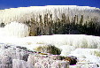 Outdoor stalactites of Minerva Terrace in Yellowstone National Park. WY