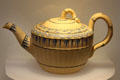 Wedgwood caneware teapot in series deigned to look like Chinese bamboo at Lady Lever Art Gallery. Liverpool, England.