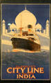 Ellerman's City Line poster of SS City of Naples to India at Merseyside Maritime Museum. Liverpool, England.