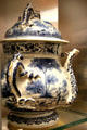 Tin-glazed earthenware posset pot prob. from London at Walker Art Gallery. Liverpool, England.