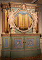 Ornate organ in gallery at National Museum of Wales. Cardiff, Wales.