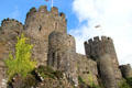 Conwy Castle built on solid rock by King Edward I after his conquest of Wales. Conwy, Wales.