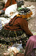 Traditional dress in Pisac market. Peru.