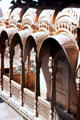 Repeating arches line a walkway on exterior of Jaiselmer Palace. India.