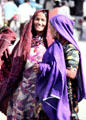 Two women talking on a street in Jaiselmer. India.