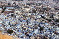 Houses of Bhramin caste families painted blue in Jodhpur, seen from ramparts of fort. India.