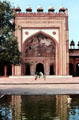 Looking across water to Fatehpur Sikri Mosque. India.