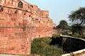 Walls of Red Fortress in Agra. India.