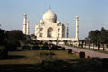 Taj Mahal with four minaret towers at Agra. India.