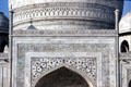 Carved stonework of Taj Mahal in Agra. India.