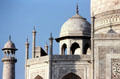 Domed columns of Taj Mahal in Agra. India.
