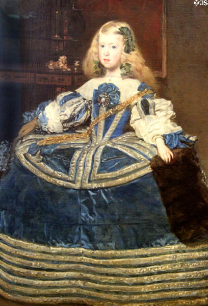 Infanta Margarita Teresa in blue gown portrait (1659) by Diego Velázquez at Kunsthistorisches Museum. Vienna, Austria.