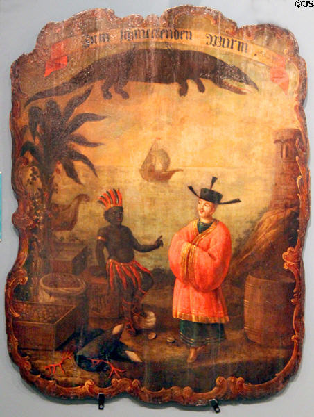 Shop sign for "Zum Scmeckenden Wurm" (1st half 18thC) at Historical Museum of City of Vienna. Vienna, Austria.