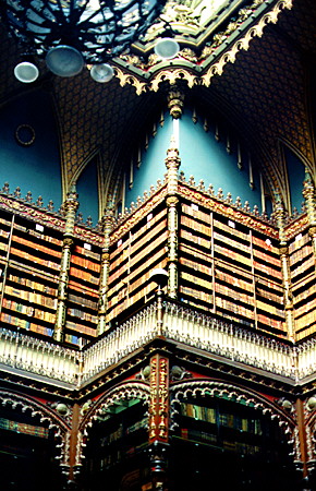 Interior of the Portuguese Library in Rio de Janeiro. Brazil.