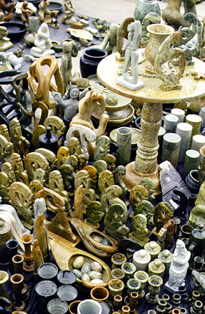 Details of stone carvings for sale in Ouro Prêto. Brazil.