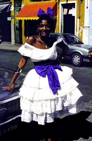 Woman in regional dress of Salvador. Brazil.