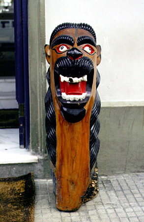 Wood carving in the style of a ship's prow to ward off evil, Salvador. Brazil.