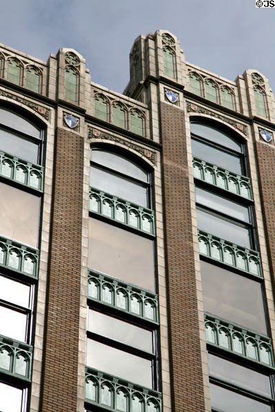 Crown details of Old Stock Exchange. Vancouver, BC.