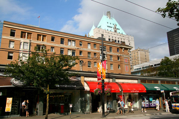 Small shops along Robson St. Vancouver, BC.
