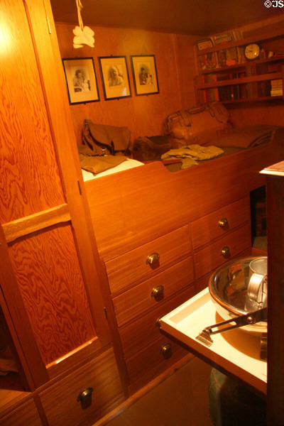 Engineer's cabin aboard RCMP St. Roch at Vancouver Maritime Museum. Vancouver, BC.