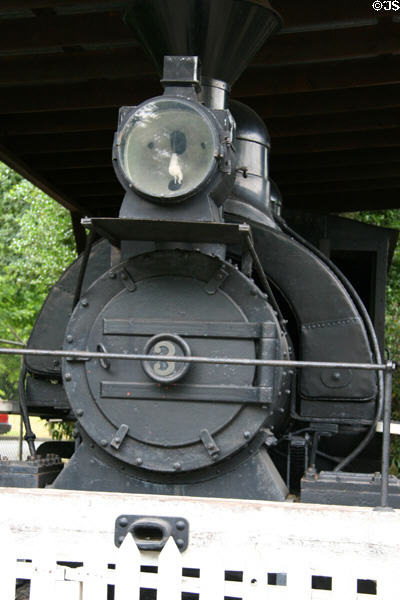 Saddle back Old Curley steam locomotive at Burnaby Village Museum. Burnaby, BC.