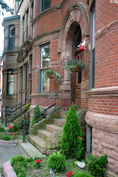 Brick & stone row buildings (post 1877) on Germaine St. Saint John, NB.