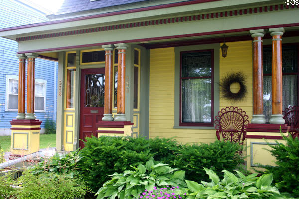 Neves house porch with pillars from clipper ship masts. Saint John, NB.
