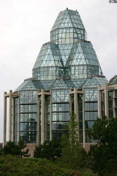 Octagonal crystal towers of National Gallery of Canada. Ottawa, ON.