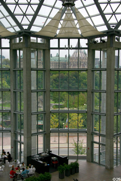 View from National Gallery of Canada to Library of Parliament. Ottawa, ON.