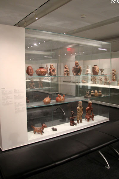 Collection of Native American pre-Columbian ceramics at Gardiner Museum. Toronto, ON.