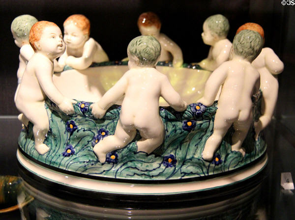 Earthenware centerpiece (c1910) by Wilhelm Süs made by Großherzoglische Keramische Manuf. of Karlsruhe, Germany at Royal Ontario Museum. Toronto, ON.