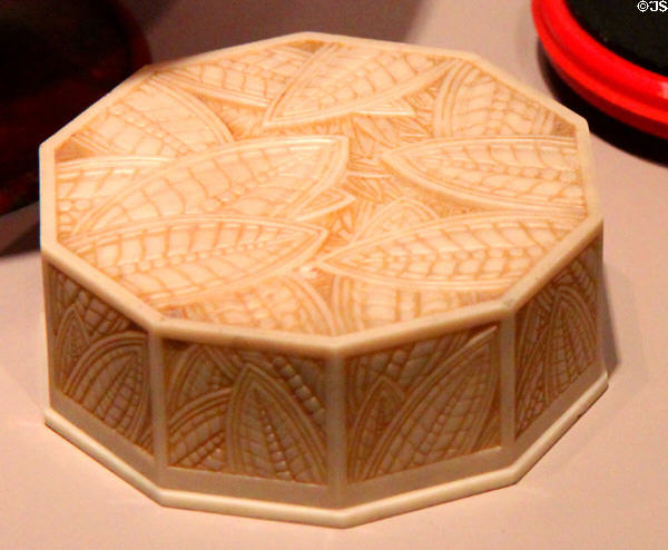 Plastic French powder box (1930) at Royal Ontario Museum. Toronto, ON.