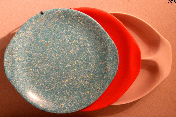 Plastic Melamine dinnerware (c1937) by American Cyanamid at Royal Ontario Museum. Toronto, ON.