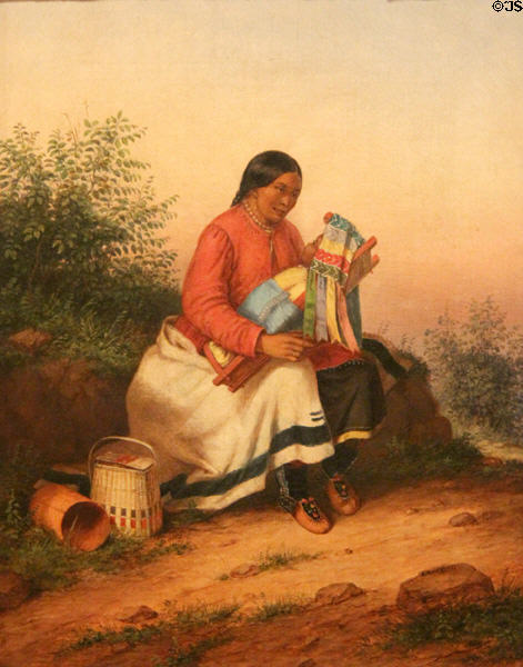 Caughnawaga Woman & Baby painting (c1849) by Cornelius Krieghoff at Art Gallery of Ontario. Toronto, ON.