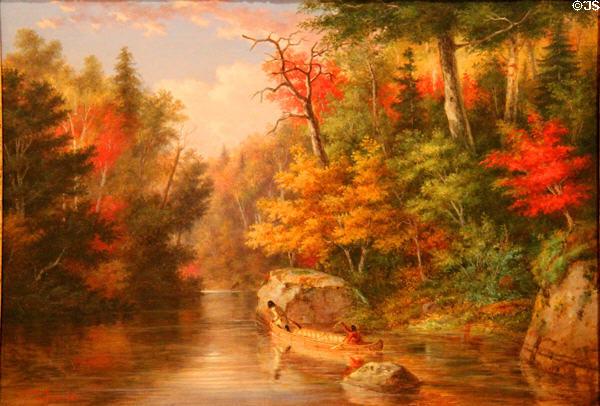 Stalking Deer painting (1861) by Cornelius Krieghoff at Art Gallery of Ontario. Toronto, ON.