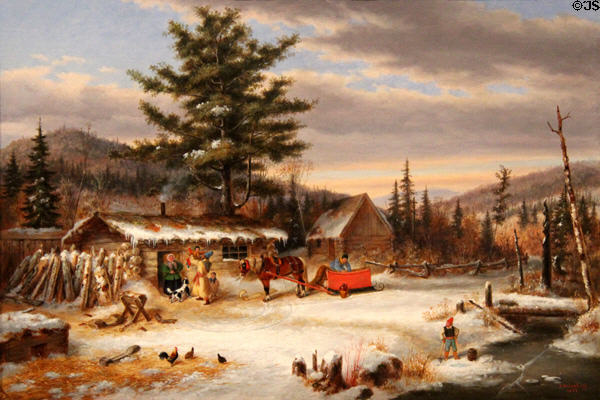 Habitant Returning from Market painting (1863) by Cornelius Krieghoff at Art Gallery of Ontario. Toronto, ON.