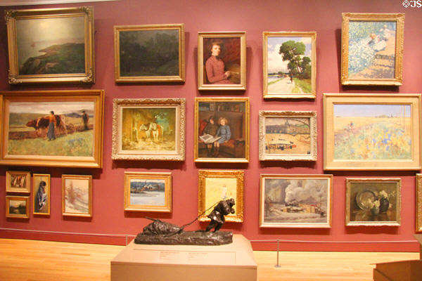 Red gallery with Victorian paintings at Art Gallery of Ontario. Toronto, ON.