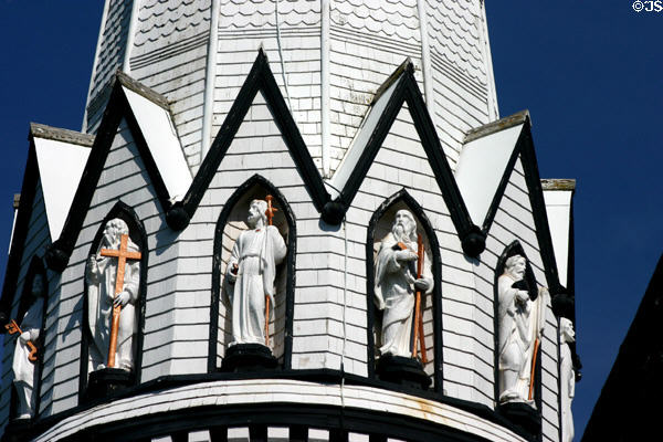 Apostles ring twelve sided spire of St Mary's Church Indian River. PE.