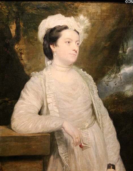 Portrait of Young Woman in Turban, Holding a Letter (c1760-5) by Joshua Reynolds at Montreal Museum of Fine Arts. Montreal, QC.