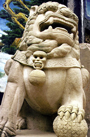 Lion of death in Fengdu on Yangtze River. China.