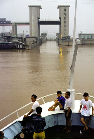 Dam at Yichang on Yangtze (Yangtse) River. China.