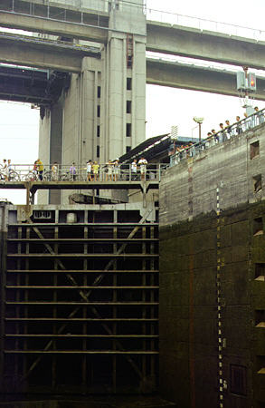 Yichang dam on Yangtze (Yangtse) River. China.