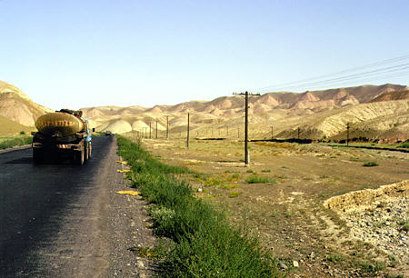 Road north to Heavenly Lake from Urumqi. China.