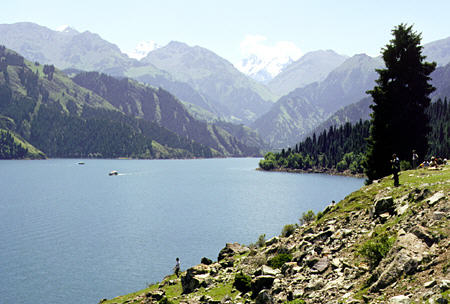 Heavenly Lake in the mountains outside of Urumqi. China.