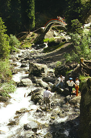 Stream above southern pasture area southwest of Urumqi. China.