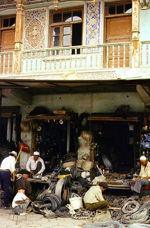 Hardware merchants in Kashgar. China.