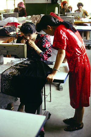 Embroidery in Kashgar. China.